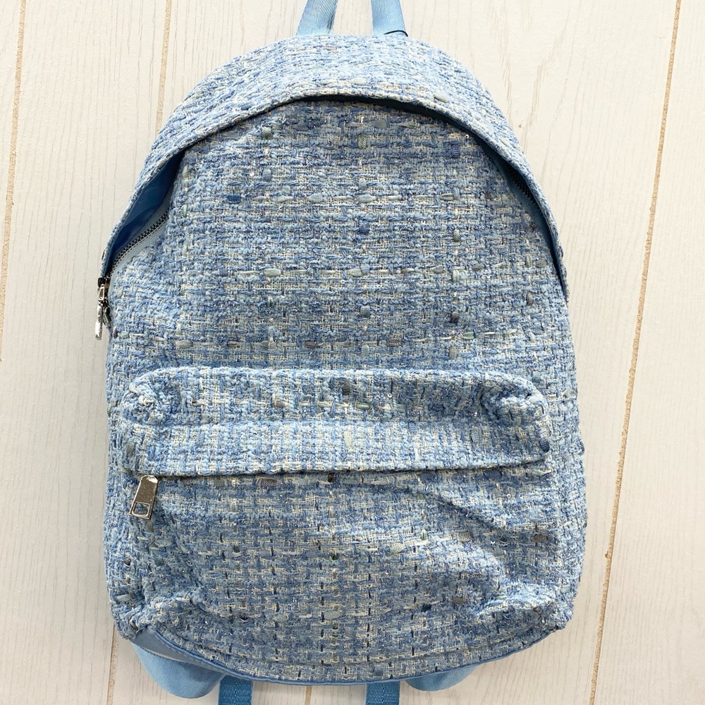 Generation Love Blue Tweed Backpack ‘Eden’ NEW